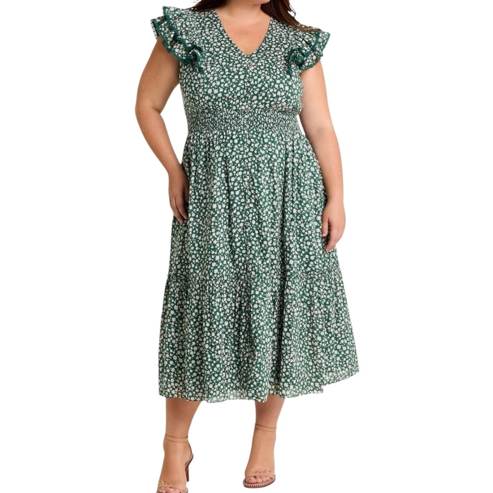 Draper‎ James Women's Midi Dress in Gauzy Cotton, Size 3X,  NWT